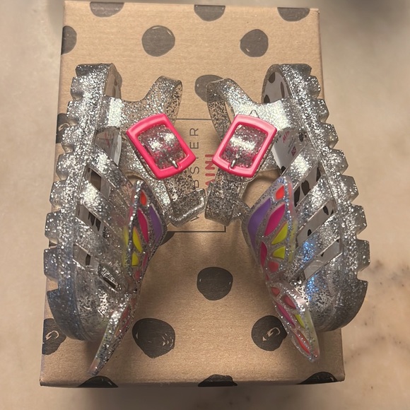 Sophia Webster Butterfly Jelly Sandals, Silver glitter, size 4 - Picture 4 of 5